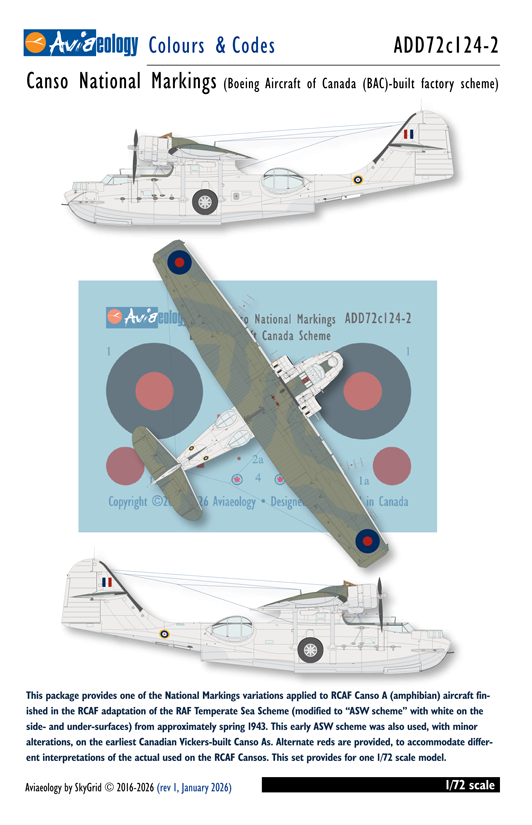 Aviaeology ADD72C124-2 1:72 Canso A National Markings – Boeing Canada-built aircraft in RCAF service