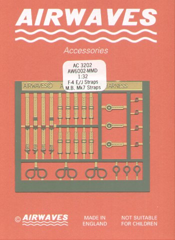 Airwaves (etched) AEC32002 1:32 McDonnell F-4E/F-4J Phantom Seat Harness