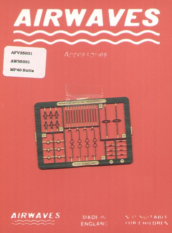 Airwaves (etched) AEC35031 1:35 German MP-40 Machine Pistol Butts & Accessories: Universal