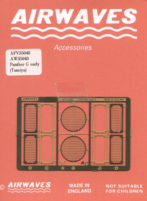 Airwaves (etched) AEC35048 1:35 Pz.Kpfw.V Panther Ausf.G Early Version Grilles