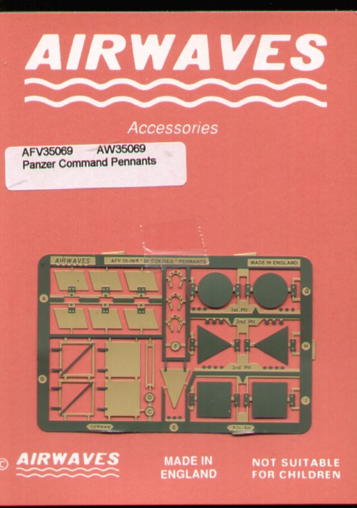 Airwaves (etched) AEC35069 1:35 German Panzer Command Pennants & Insignia Plates