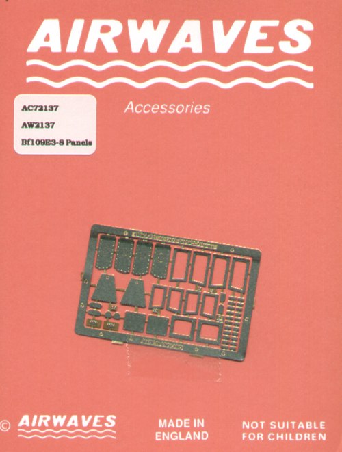 Airwaves (etched) AEC72137 1:72 Messerschmitt Bf-109E-3/Bf-109E-8 Panels