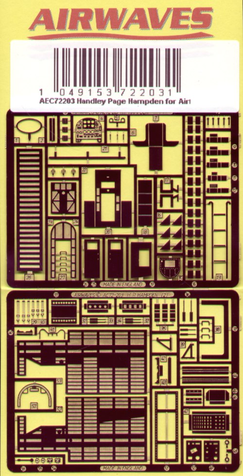 Airwaves (etched) AEC72203 1:72 Handley-Page Hampden