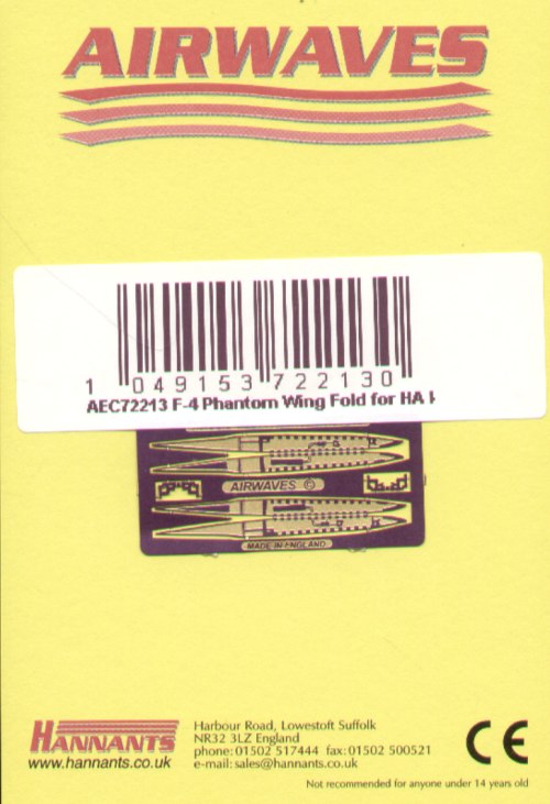 Airwaves (etched) AEC72213 1:72 McDonnell F-4 Phantom Wingfold