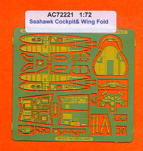 Airwaves (etched) AEC72221 1:72 Hawker Sea Hawk cockpit and wingfold