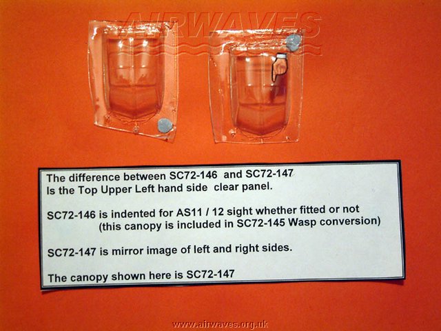 Airwaves AES72147 1:72 Westland Scout/Wasp canopy (made by Falcon)