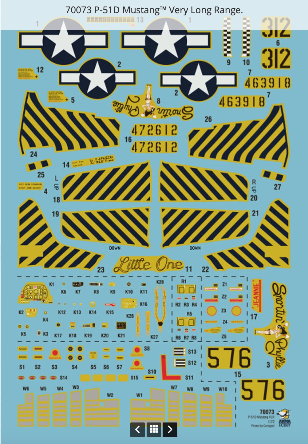 Arma Hobby 70073 1:72 North-American P-51D Mustang VLR Late-War Iwo Jima Mustang for Very Long Range Missions over Japan