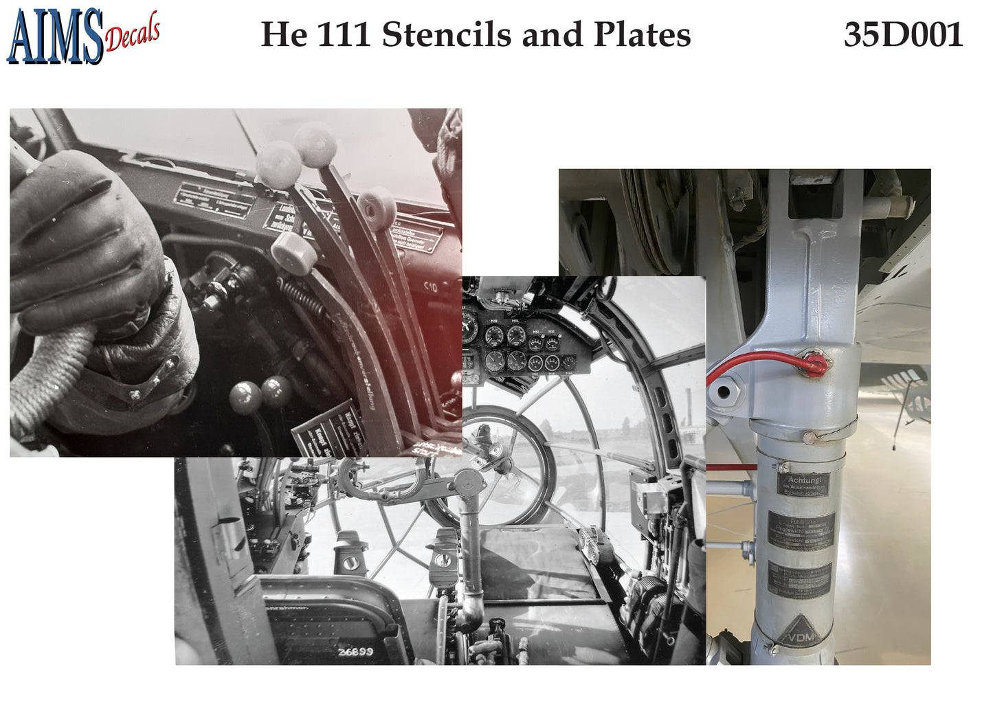 Aims 35D001 1:35 Heinkel He-111H-6 Stencils and Plates