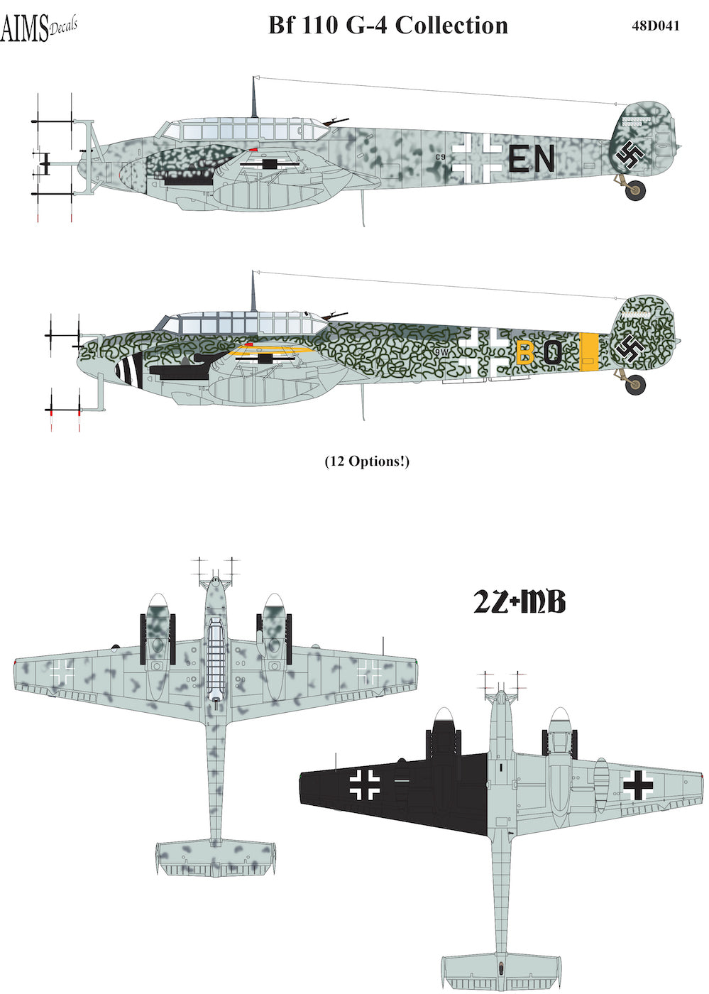 Aims 48D041 1:48 Messerschmitt Bf-110G-4 Collection