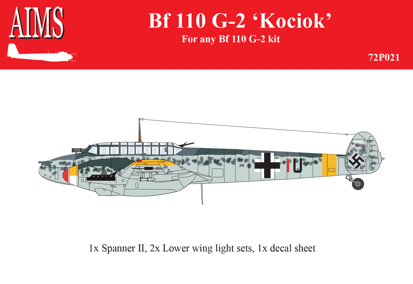 Aims 72P021 1:72 Messerschmitt Bf-110G-2 'Kociok' conversion