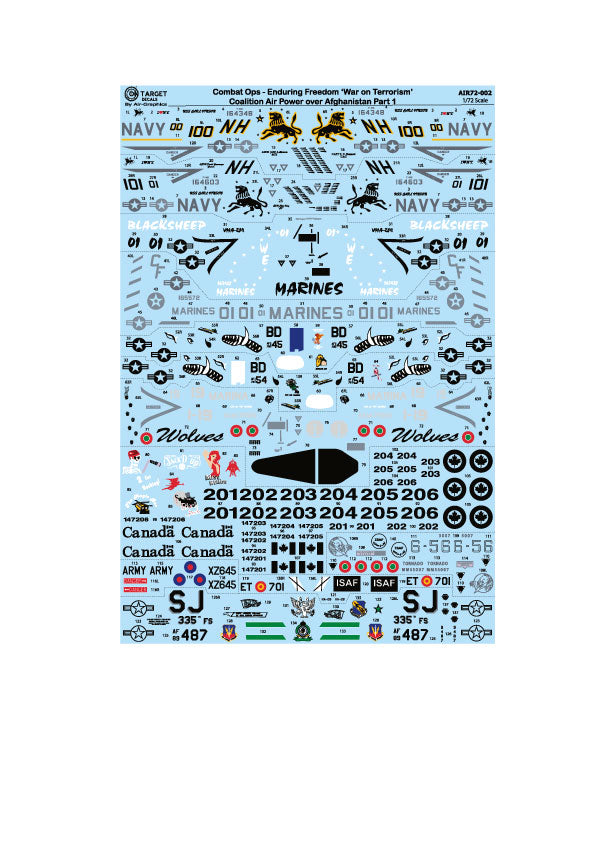 Air-Graphic Models AIR72-002 1:72 Operation Enduring Freedom 'Coalition Air Power over Afghanistan Part 1