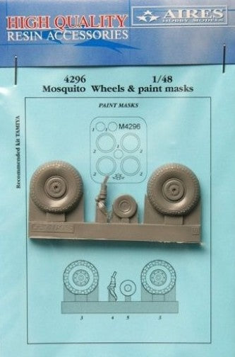 Aires 4296 1:48 De Havilland Mosquito Wheels & Paint Mask - Type B