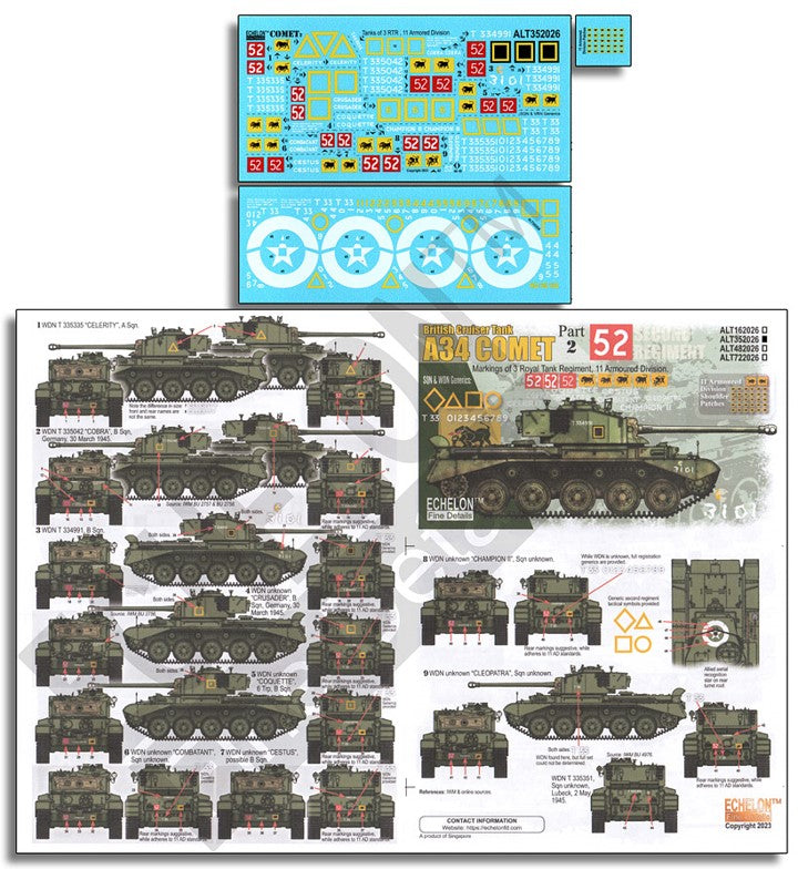 Echelon FD ALT352026 1:35 A34 Comets of 3 RTR, 11 Armoured Division