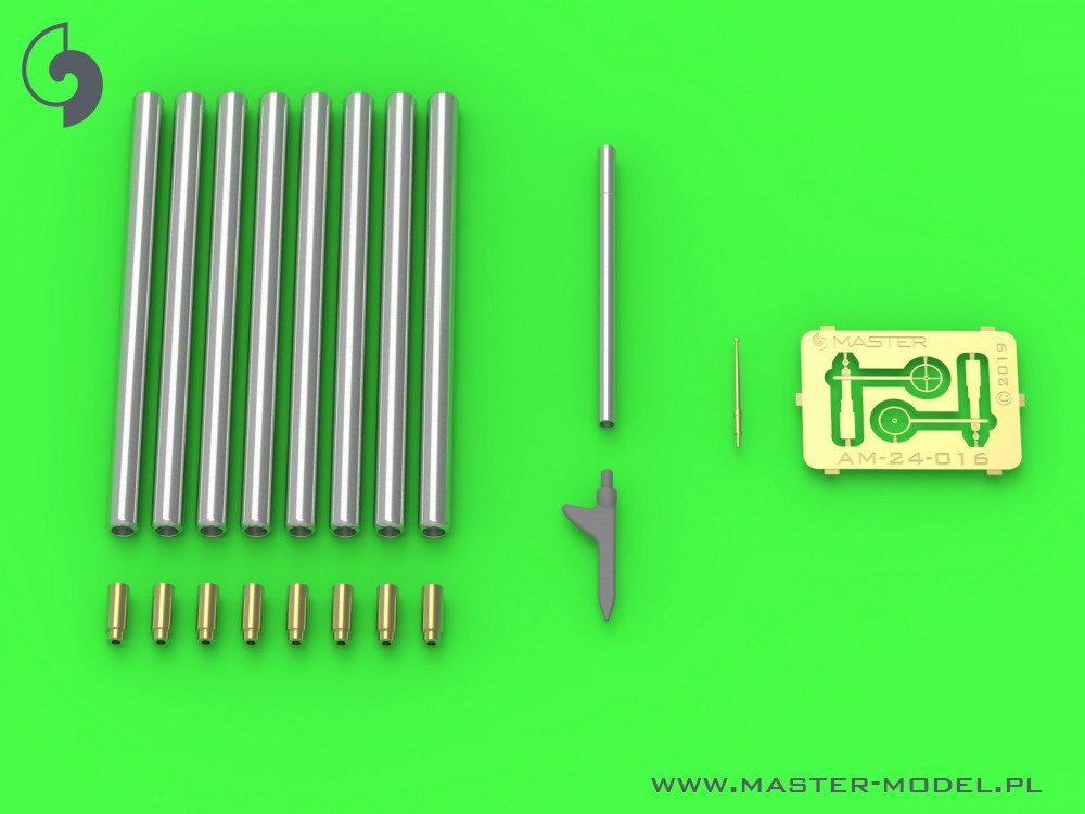Master 24-016 1:24 P-47 Thunderbolt - details set - Browning .50 blast tubes, gunsight and Pitot Tube