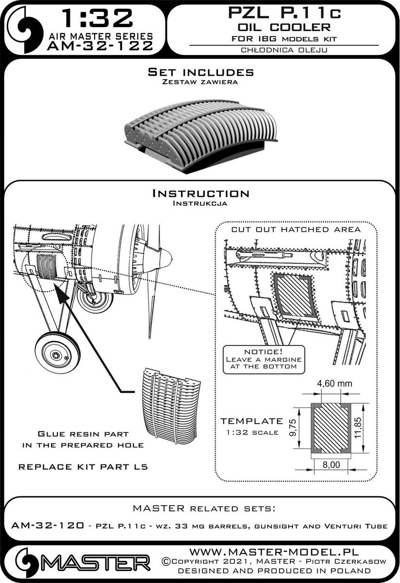 Master AM-32-122 1:32 PZL P.11 - oil cooler