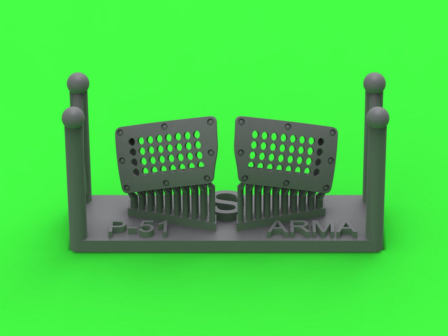 Master AM-72-171 1:72 P-51 Mustang - carburetor air filter cover - standard holed type