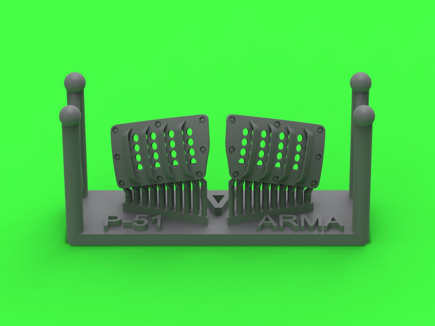 Master AM-72-172 1:72 P-51 Mustang - carburetor air filter cover - RAF louvred type - version A