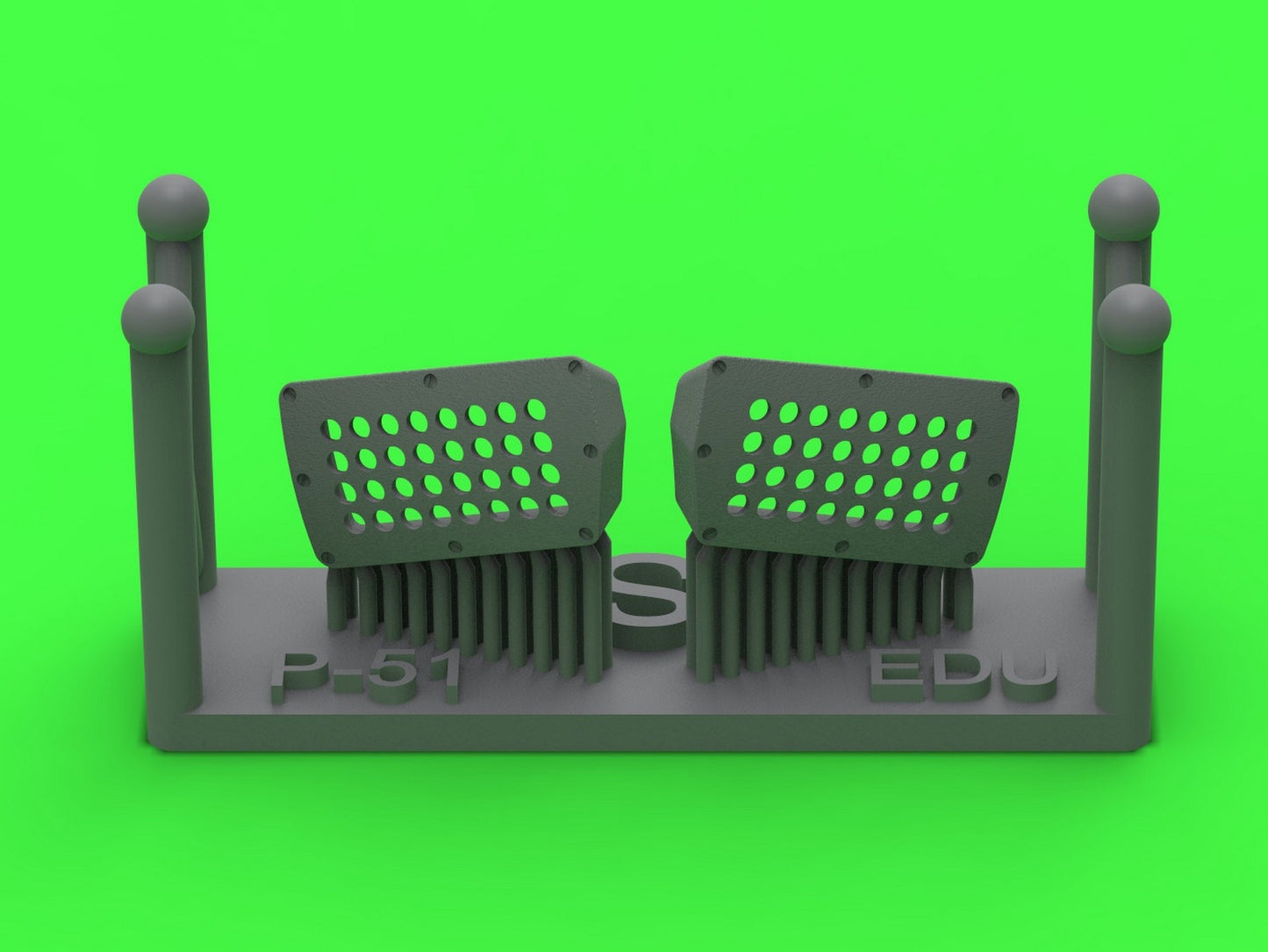 Master AM-72-174 1:72 P-51 Mustang - carburetor air filter cover - standard holed type