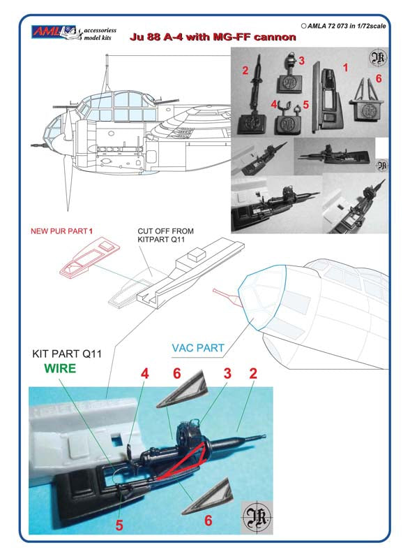 AML A72073 1:72 MG FF cannon for the Junkers Ju-88A-4