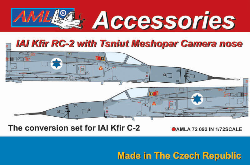 AML A72092 1:72 IAI Kfir RC-2 with Tsniut Meshopar camera nose Resin conversion set