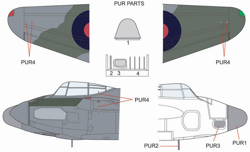 AML A72093 1:72 de Havilland Mosquito NF.XII / NF.XIII with A.I. Mk.VIII radar nose for Mosquito F.II/VI ' conversion set