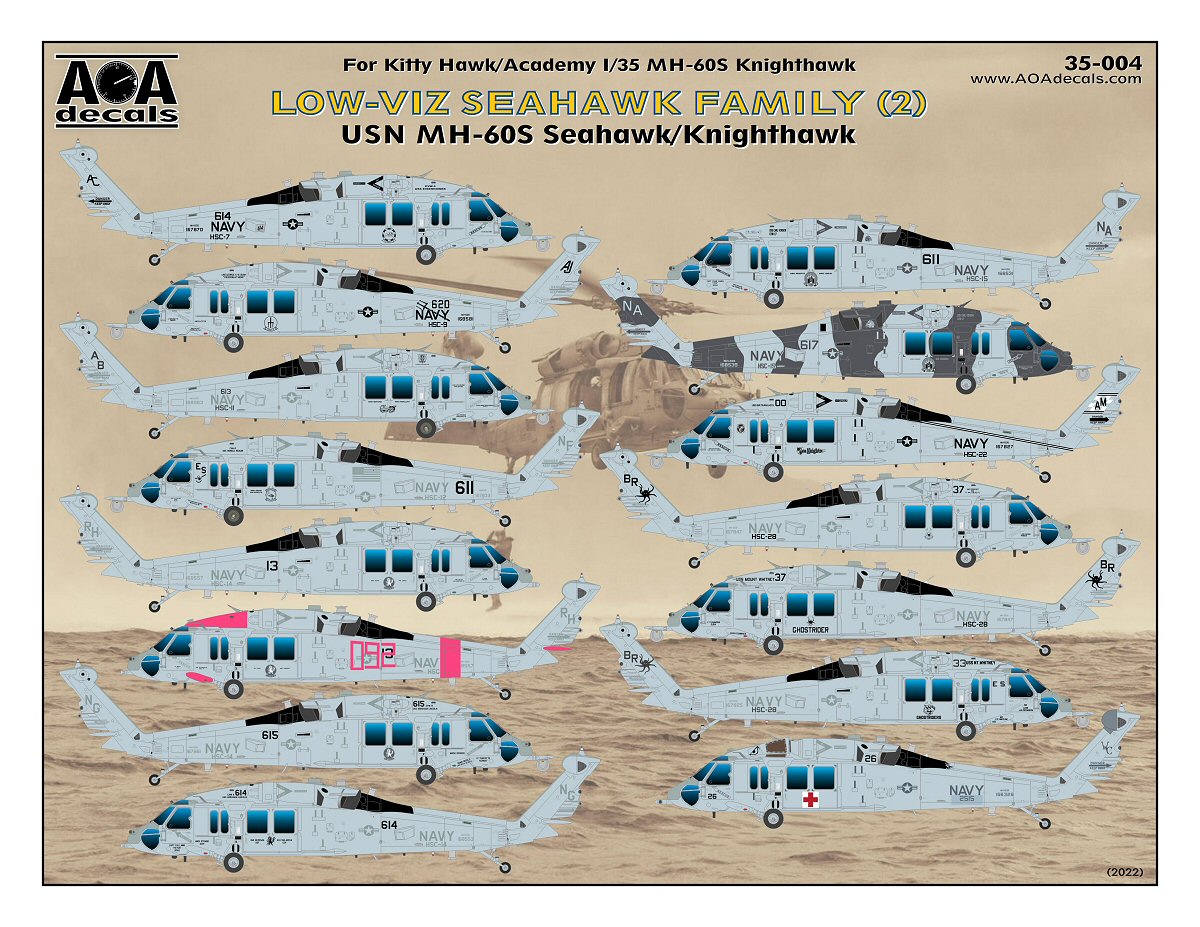 AOA Decals 35-004 1:35 Low-Viz Sikorsky Seahawk Family