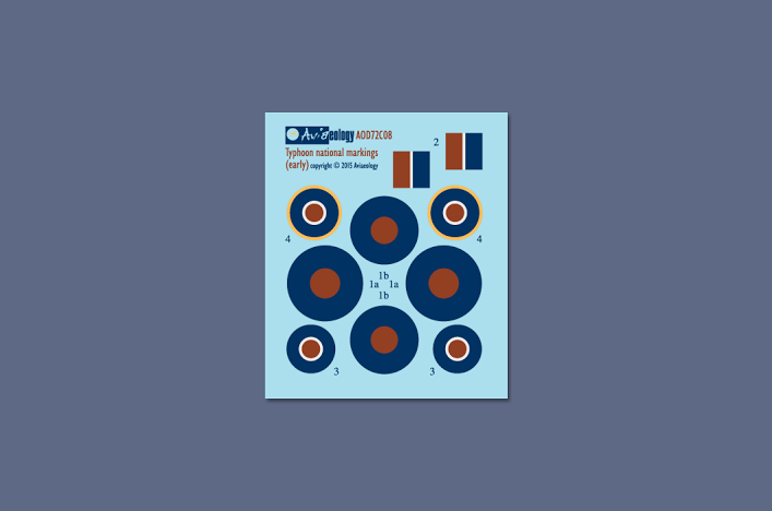 Aviaeology AOD72C08 1:72 Hawker Typhoon Mk.IB National Markings (early - to Jan 1945)