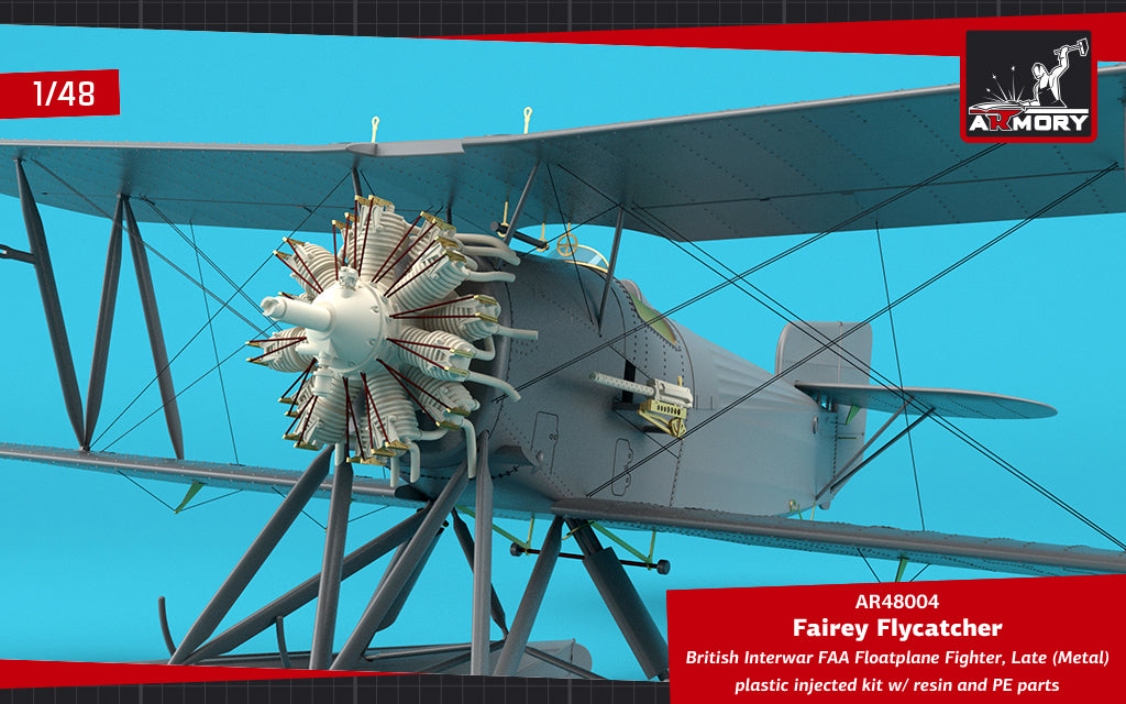 Armory 48004 1:48 Fairey Flycatcher floatplane on metal floats plastic injected kit with PE & resin parts