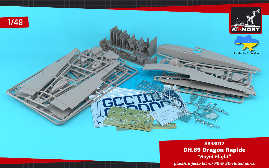 Armory AR48012 1:48 de Havilland DH.89 Dragon Rapide, Short-Haul Airliner 'Royal Flight'