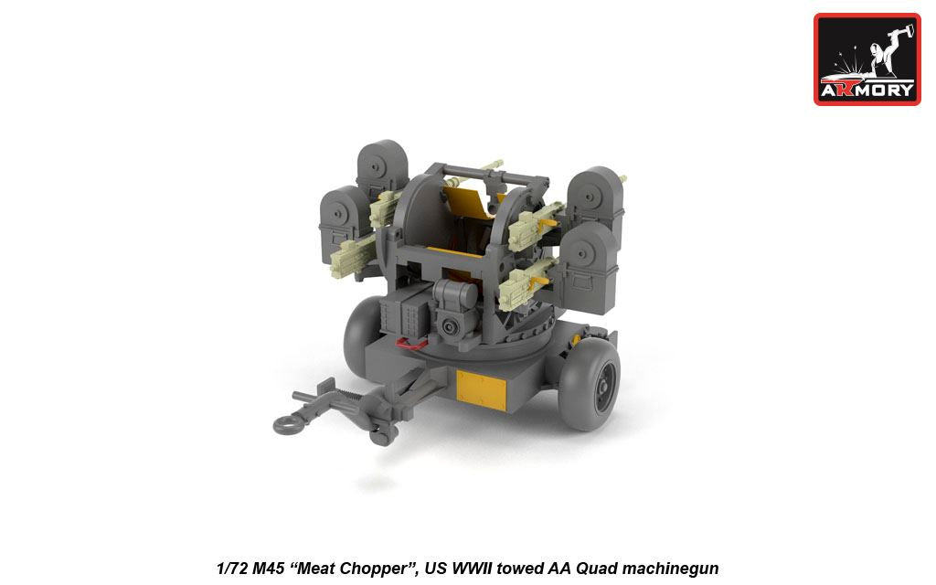 Armory 72239 1:72 M45 Quadmount, U.S. WWII 4x 12.7mm M2HB Turret on M20 trailer