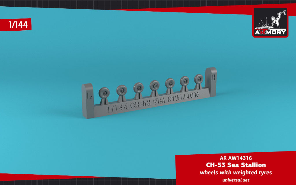 Armory AW14316 1:144 Sikorsky CH-53 Sea Stallion wheels with weighted tyres