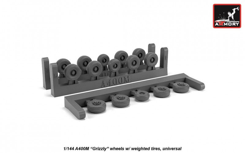 Armory AW14503 1:144 Airbus A400M 'Grizzly' wheels with weighted tyres