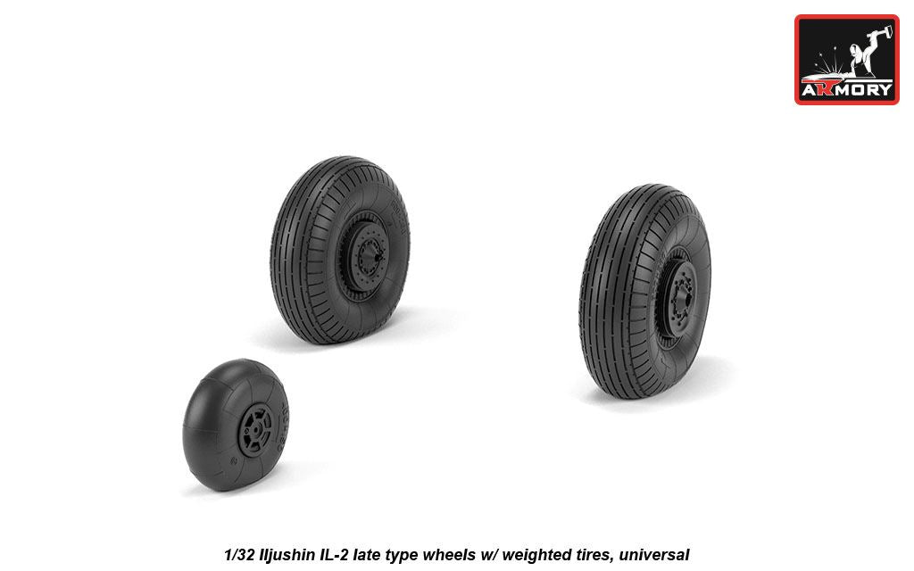 Armory AW32016 1:32 Ilyushin Il-2 'Bark' (early) wheels with weighted tyres