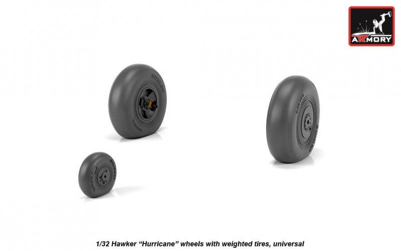 Armory AW32403 1:32 Hawker Hurricane wheels with weighted tyres