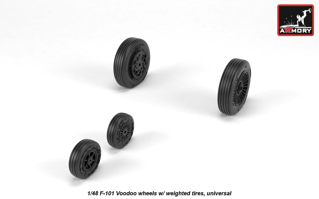 Armory AW48318 1:48 McDonnell F-101B Voodoo wheels with optional nose wheels & weighted tires/tyres