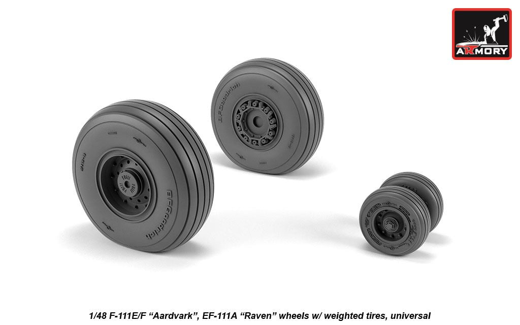 Armory AW48320 1:48 General-Dynamics F-111 Aardvark early type wheels with weighted tires/tyres