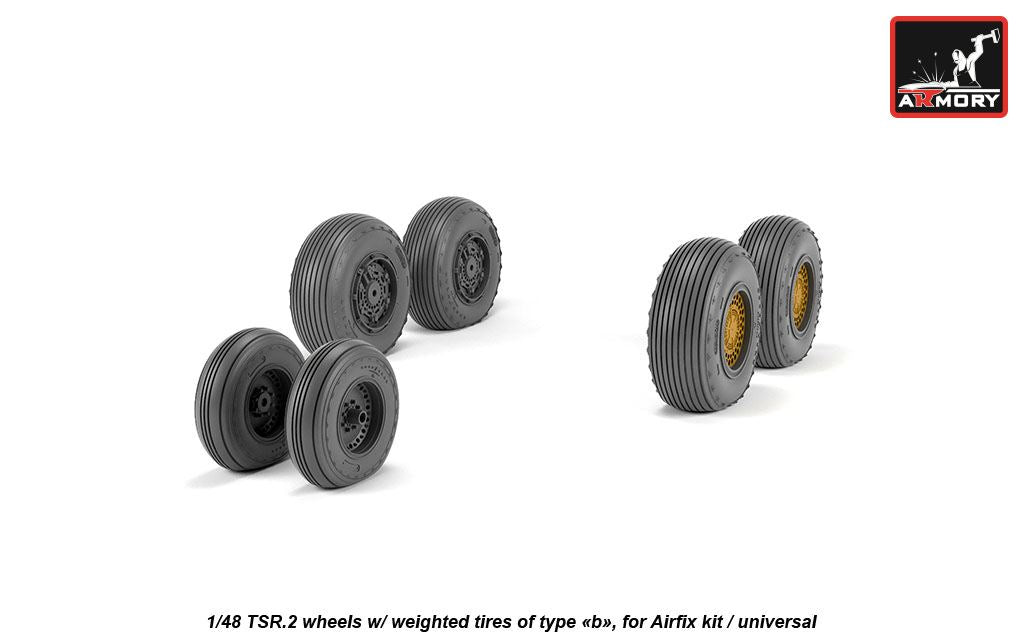Armory AW48413 1:48 BAC TSR-2 wheels with weighted tyres, type 'b'