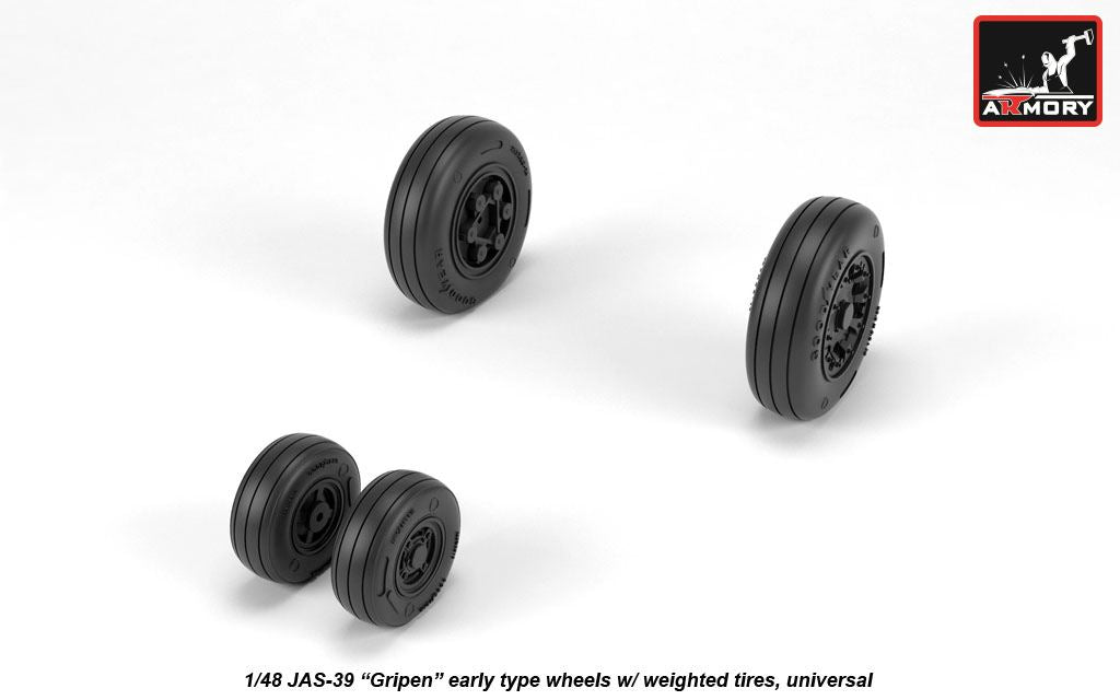 Armory AW48503 1:48 Saab JAS-39 'Gripen' wheels with weighted tyres, early