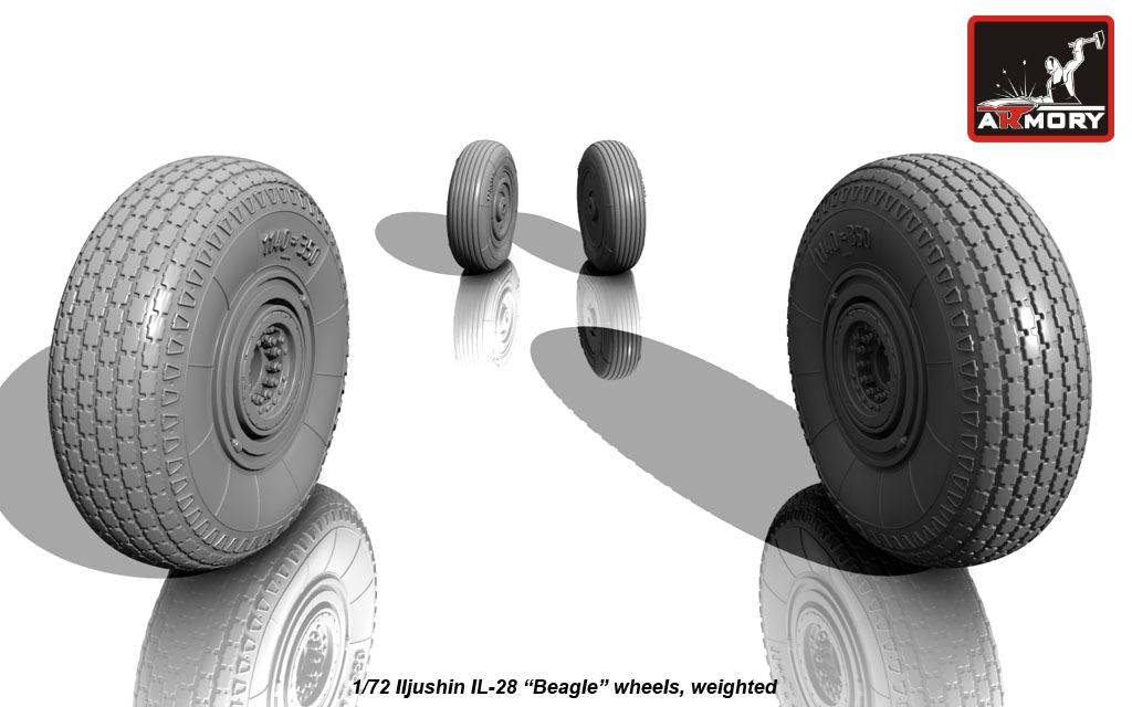 Armory AW72040 1:72 Iljushin IL-28 Beagle wheels, weighted