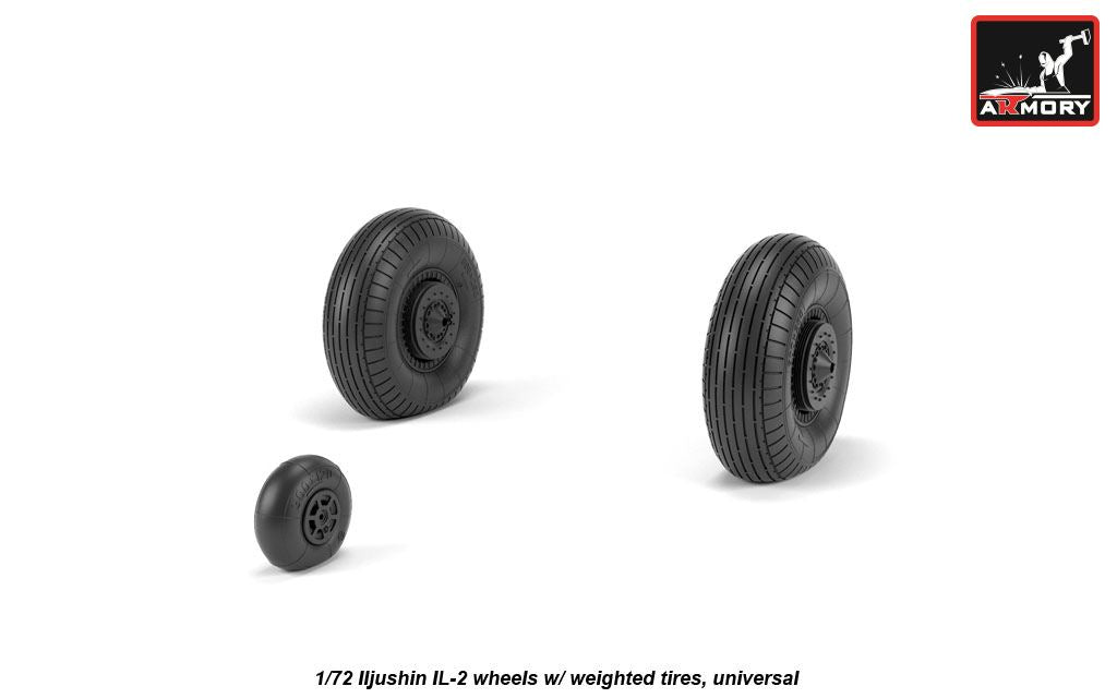 Armory AW72055 1:72 Iljushin IL-2 Bark (early) wheels with weighted tires/tyres