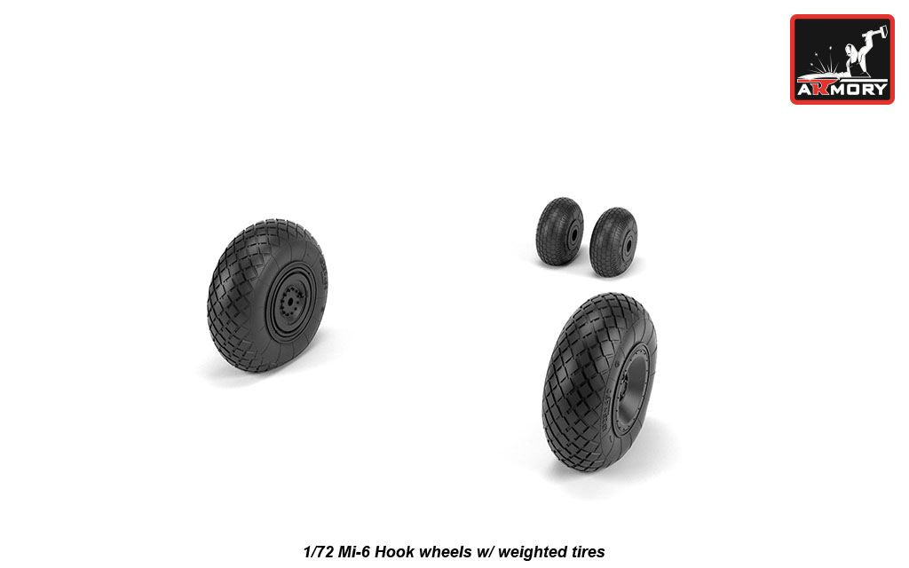 Armory AW72058 1:72 Mil Mi-6 Hook wheels with weighted tires/tyres