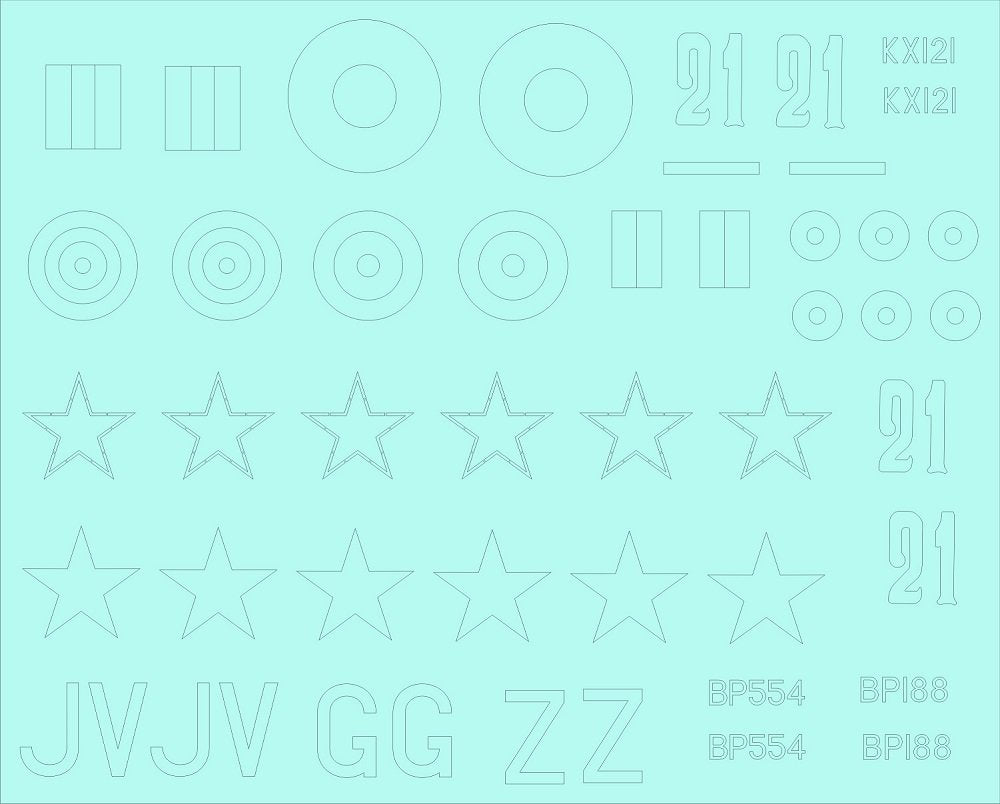 Artillery M32007 1:32 Hawker Hurricane Mk.IId code letters and national insignia paint masks