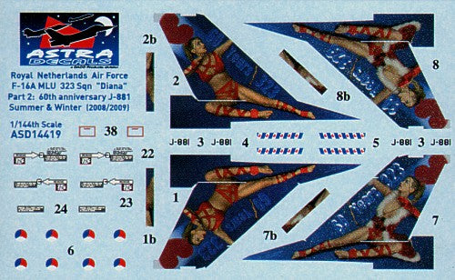 Astra Decals ASD-14419 1:144 General-Dynamics F-16A MLU Fighting Falcon Royal Netherlands Air Force