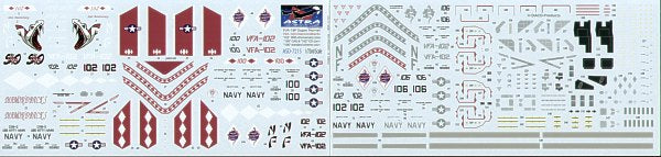 Astra Decals ASD-7215 1:72 Boeing F/A-18F Super Hornet VFA-102