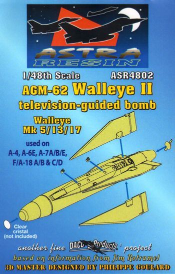 Daco Products ASR4802 1:48 AGM-62 Walleye II Television-Guided Bomb Walleye Mk.5/Mk.13/Mk.17