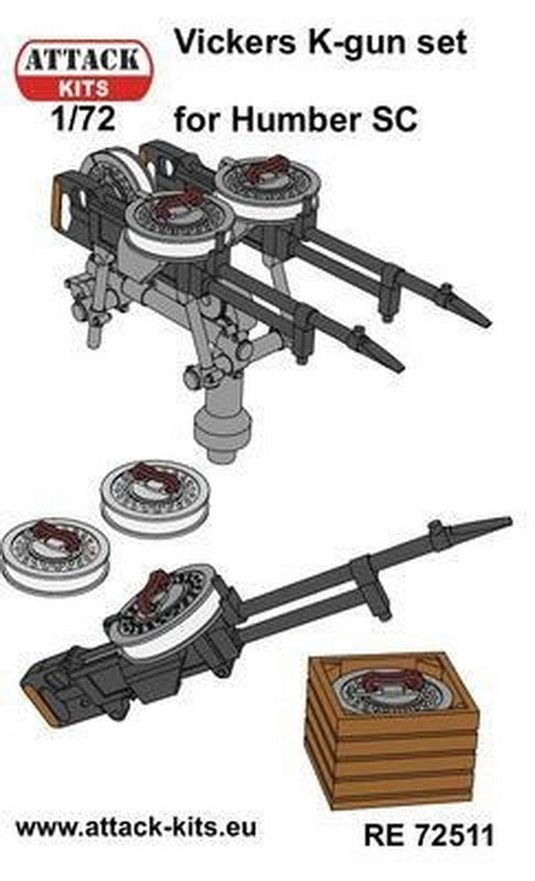 Attack Kits AT-RE72511 1:72 Vickers K machine gun detail set 3D (4 pcs) 3D printed parts