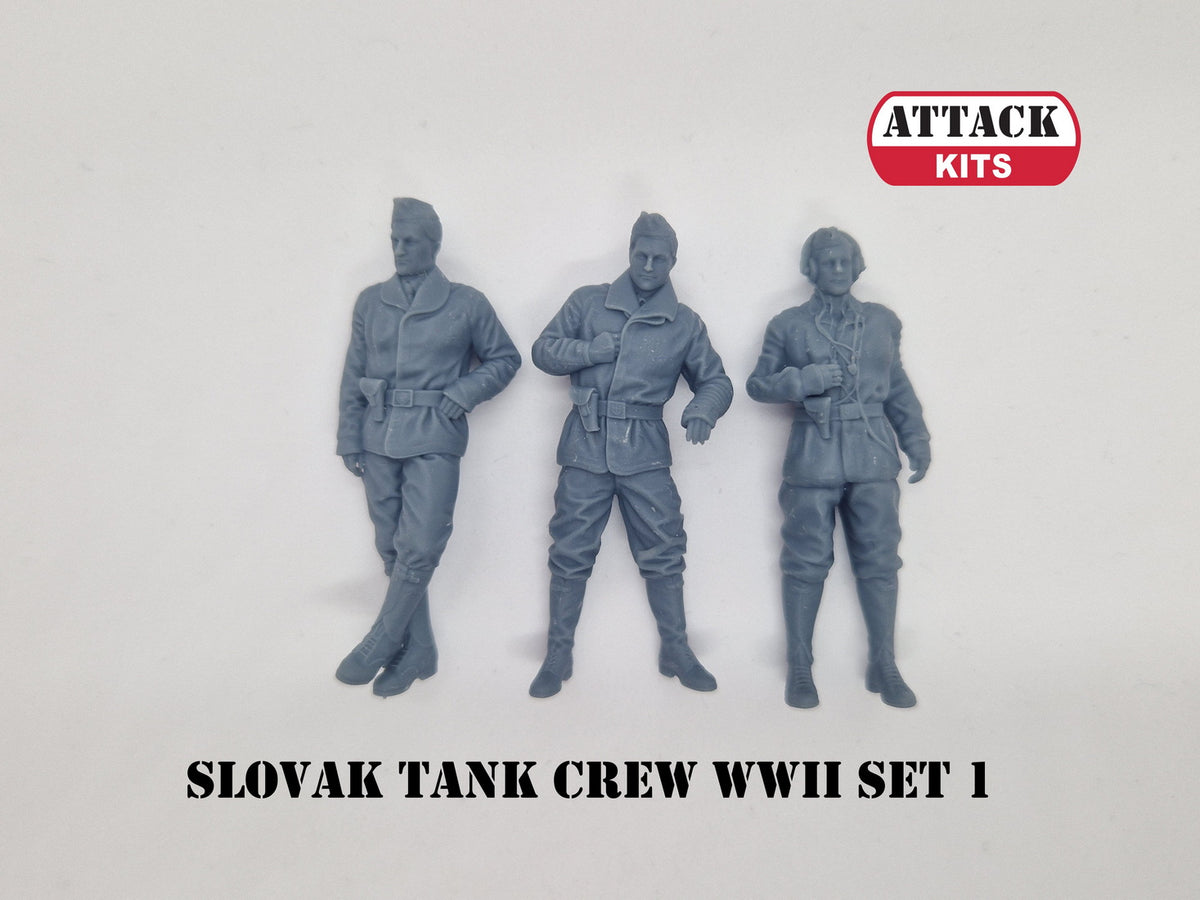 Attack Kits AT-RE72513 1:72 Slovak WWII tank crew, Sert 1 (3x fig, standing)3D printed parts