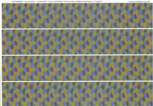 Aviattic ATT28002 1:28 4 colour 'lozenge' full pattern width for upper surfaces (faded)