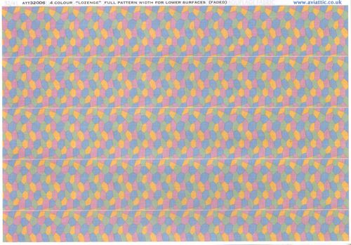 Aviattic ATT32006 1:32 4 colour 'lozenge' full pattern width for lower surfaces (faded)