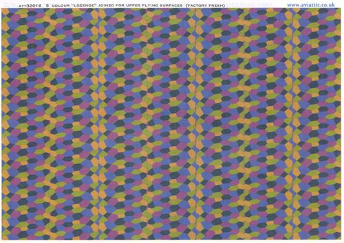 Aviattic ATT32016 1:32 5 colour 'lozenge' joined for upper flying surfaces (factory fresh)